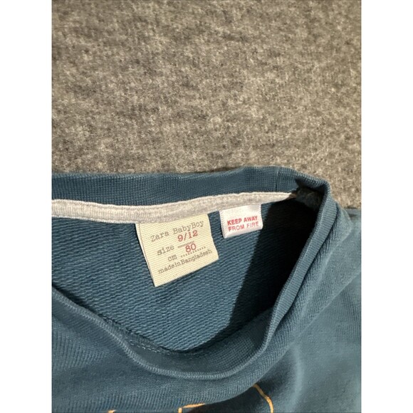 Zara Baby Boy Children's Long Sleeve Sweatshirt Print Blue 9/12 Months - Picture 5 of 7